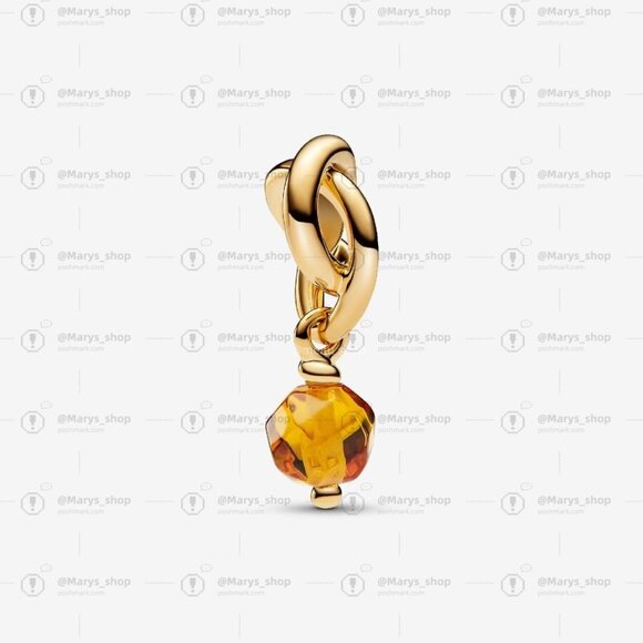 Pandora November Honey Eternity Circle Dangle Charm|Pendant - Picture 1 of 1